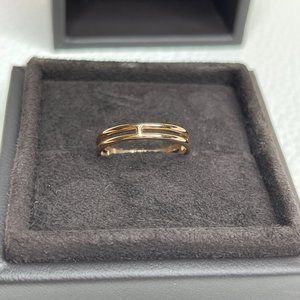 Hermes Ariane Thin Beautiful Rose Gold Band Ring Size 59